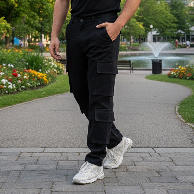 شلوار بنگال کارگو مردانه مدل HAMED-مشکی