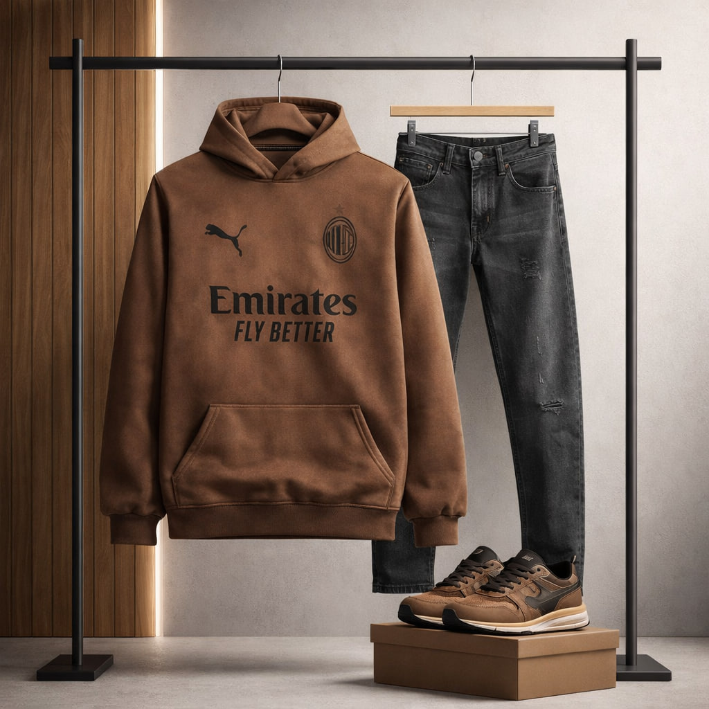 هودی مدل آث میلان-قهوه ای