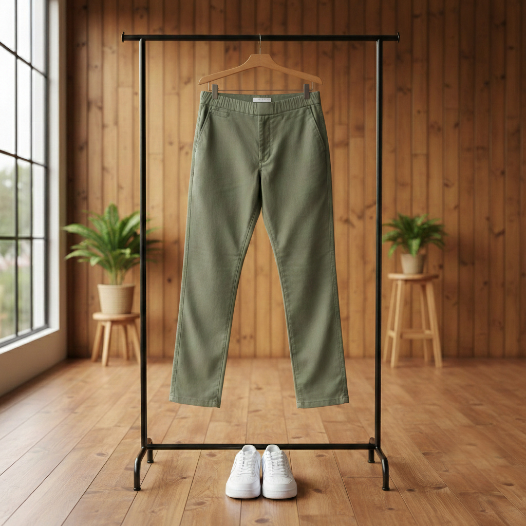 شلوار مردانه بنگال کش دم پا ساده مدل Behnam-سبز