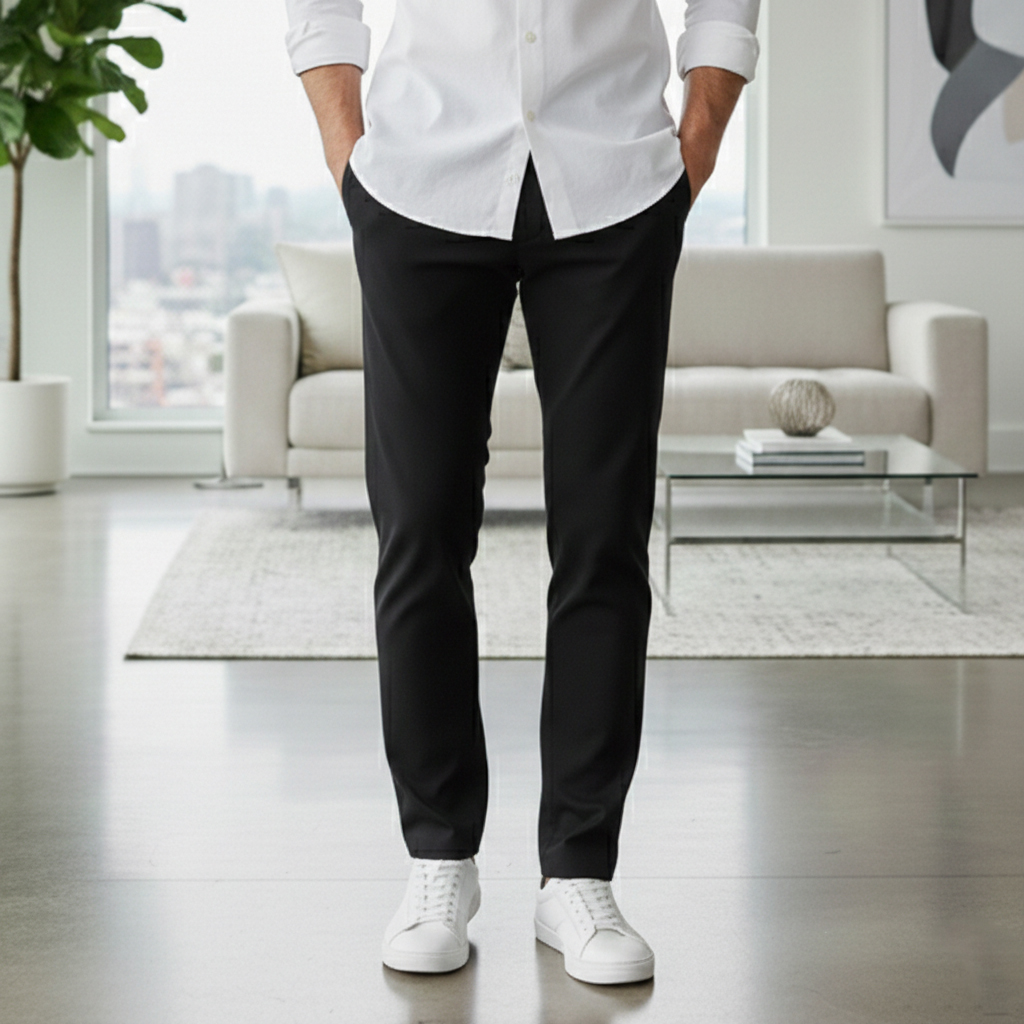 شلوار مردانه بنگال کش دم پا ساده مدل Behnam-مشکی